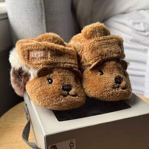UGG Tan Bear Baby Booties
